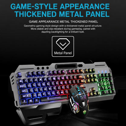 SHIPADOO GT700 Illuminated Wired Gaming Keyboard and 6D 4800DPI Mouse Set, GT700 6D 4800DPI Mouse Black, GT700 6D 4800DPI Mouse White