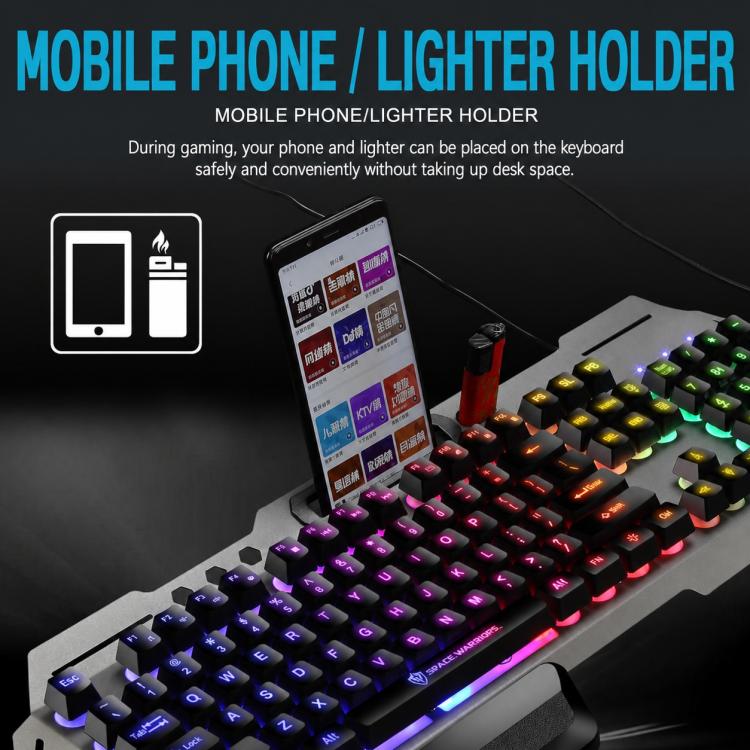 SHIPADOO GT700 Illuminated Wired Gaming Keyboard and 6D 4800DPI Mouse Set, GT700 6D 4800DPI Mouse Black, GT700 6D 4800DPI Mouse White