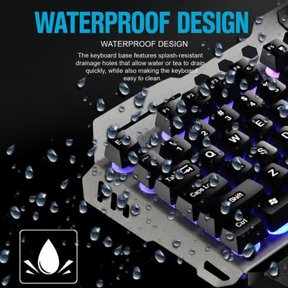 SHIPADOO GT700 Illuminated Wired Gaming Keyboard and 6D 4800DPI Mouse Set, Tri-color Backlight Version, GT700, Tri-color Backlight Version
