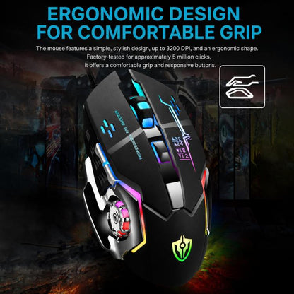 SHIPADOO GT700 Illuminated Wired Gaming Keyboard and 6D 4800DPI Mouse Set, Standard Character Transparent Version, GT700, Standard Character Transparent Version