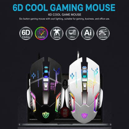 SHIPADOO GT700 Illuminated Wired Gaming Keyboard and 6D 4800DPI Mouse Set, Standard Character Transparent Version, GT700, Standard Character Transparent Version
