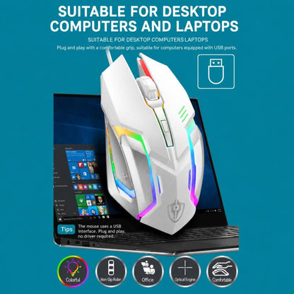 SHIPADOO GT700 Illuminated Wired Gaming Keyboard and 6D 4800DPI Mouse Set, Standard Character Transparent Version, GT700, Standard Character Transparent Version