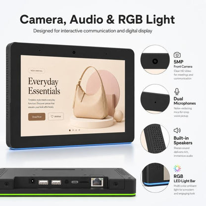WA8059T 8 inch HD Touch Screen Digital Signage with LED, 4GB+32GB, Android 14 RK3576S Octa Core, EU Plug, US Plug, UK Plug