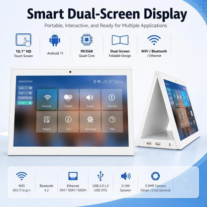 WD1028T 10.1 inch HD Dual Touch Screen Digital Signage, 2GB+16GB, Android 11 RK3568 Quad Core, EU Plug, US Plug, UK Plug
