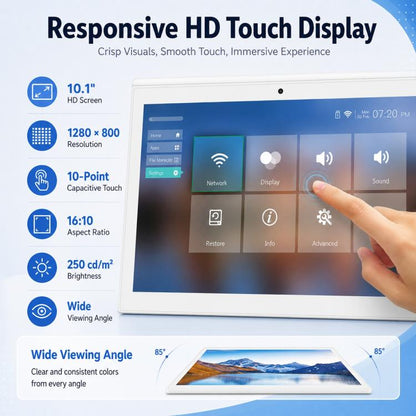 WD1028T 10.1 inch HD Dual Touch Screen Digital Signage, 2GB+16GB, Android 11 RK3568 Quad Core, EU Plug, US Plug, UK Plug