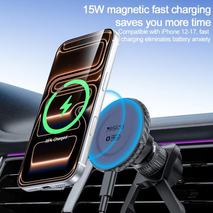 Yesido C319 15W Car Air Vent Magnetic Wireless Fast Charging Phone Holder, C319