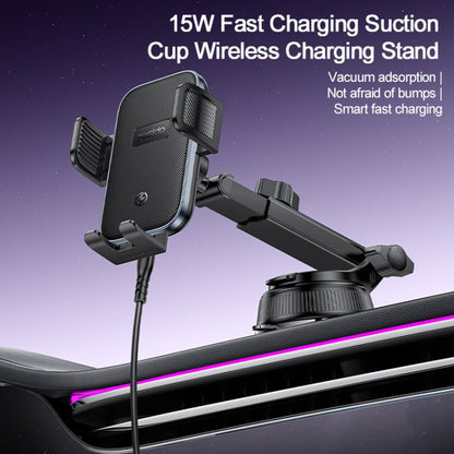 Yesido C320 15W Car Suction Cup Clip Wireless Fast Charging Phone Holder, C320