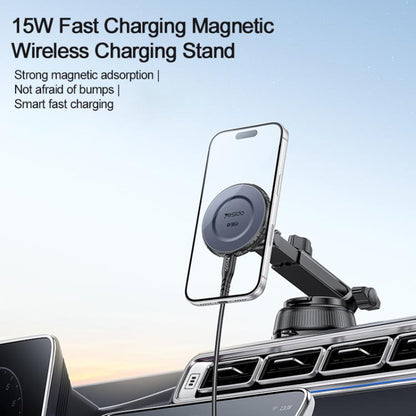 Yesido C321 15W Car Suction Cup Magnetic Wireless Fast Charging Phone Holder, C321