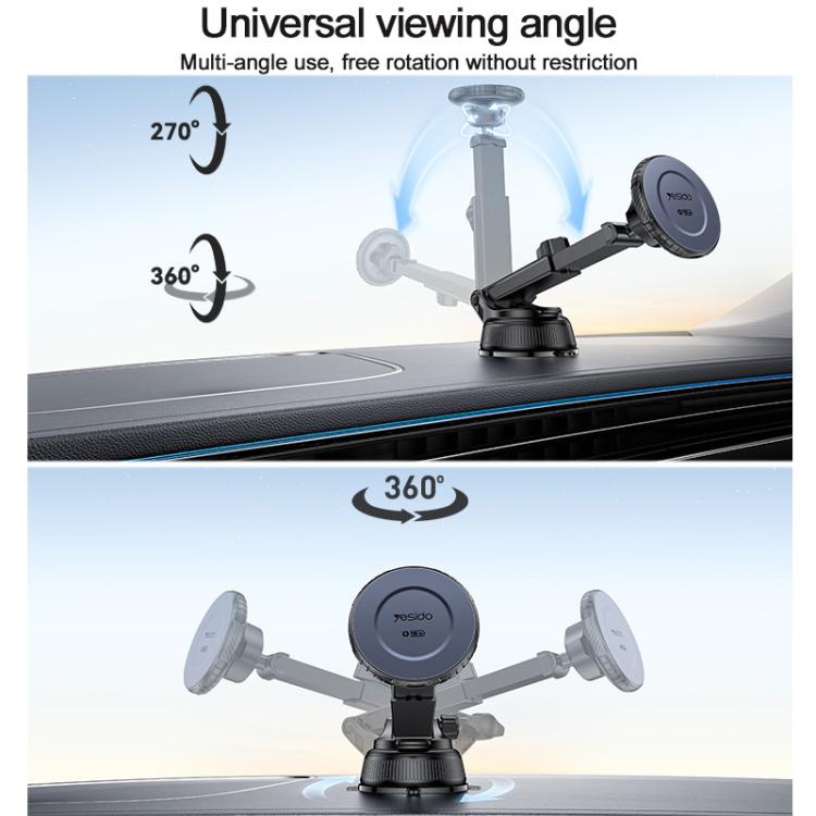 Yesido C321 15W Car Suction Cup Magnetic Wireless Fast Charging Phone Holder, C321