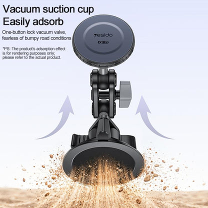 Yesido C322 15W Car Suction Cup Strong Magnetic Wireless Fast Charging Phone Shooting Holder Standard Version, C322