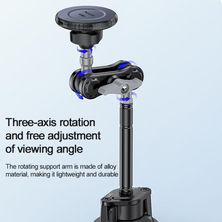 Yesido C323 15W Car Suction Cup Strong Magnetic Wireless Fast Charging Phone Shooting Holder Long Version, C323
