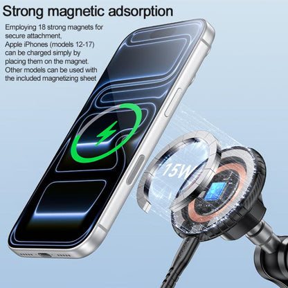 Yesido C323 15W Car Suction Cup Strong Magnetic Wireless Fast Charging Phone Shooting Holder Long Version, C323