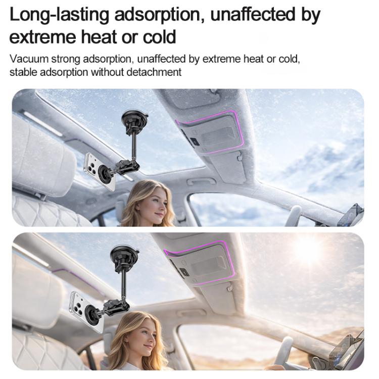 Yesido C323 15W Car Suction Cup Strong Magnetic Wireless Fast Charging Phone Shooting Holder Long Version, C323