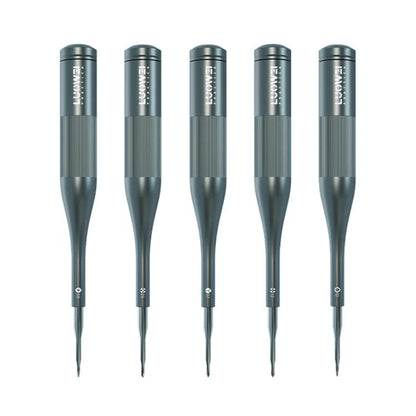 LUOWEI Tomahawk Super Hard Strong Magnetic S2 Screwdriver, Y-shaped 0.7, Hexagon T2, Cross 1.2, Five Stars 0.8, Medium Plate 2.5, 5 in 1 Set