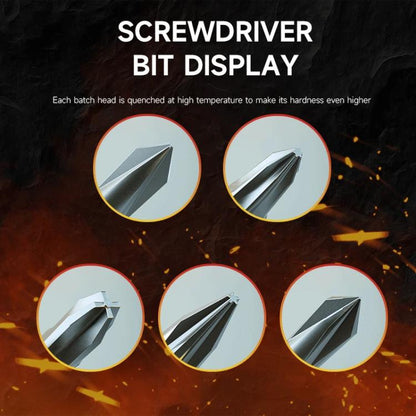 LUOWEI Tomahawk Super Hard Strong Magnetic S2 Screwdriver, Y-shaped 0.7, Hexagon T2, Cross 1.2, Five Stars 0.8, Medium Plate 2.5, 5 in 1 Set