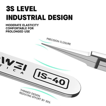 LUOWEI IS-40 Anti-magnetic High Hardness High Precision Flying Wire Tweezers, IS-40