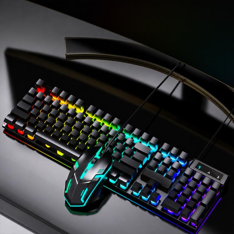 SHIPADOO D500 Colorful Illuminated Wired Keyboard Mouse Set