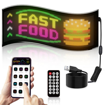 Double Row Ultra-Thin Waterproof LED Flexible Advertising Matrix Display Screen, USB 32x64 Pixels, USB 32x96 Pixels, USB 32x128 Pixels, USB 32x160 Pixels, USB 32x192 Pixels