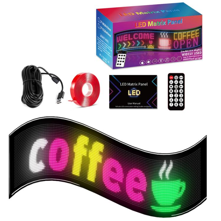 Double Row Ultra-Thin Waterproof LED Flexible Advertising Matrix Display Screen, USB 32x64 Pixels, USB 32x96 Pixels, USB 32x128 Pixels, USB 32x160 Pixels, USB 32x192 Pixels