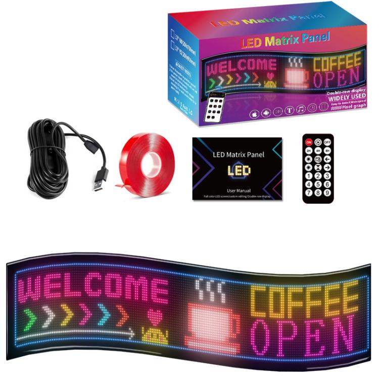 Double Row Ultra-Thin Waterproof LED Flexible Advertising Matrix Display Screen, USB 32x64 Pixels, USB 32x96 Pixels, USB 32x128 Pixels, USB 32x160 Pixels, USB 32x192 Pixels