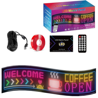 Double Row Ultra-Thin Waterproof LED Flexible Advertising Matrix Display Screen, USB 32x64 Pixels, USB 32x96 Pixels, USB 32x128 Pixels, USB 32x160 Pixels, USB 32x192 Pixels