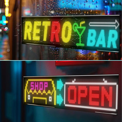 32x192 Pixels Double Row Ultra-Thin Waterproof LED Flexible Advertising Matrix Display Screen, 93 x 20cm