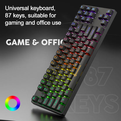 SHIPADOO K87 Mechanical Curved 87 Keys USB Wired Keyboard