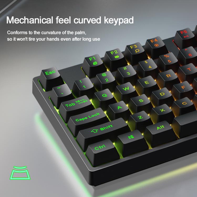 SHIPADOO K87 Mechanical Curved 87 Keys USB Wired Keyboard