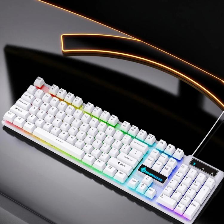 SHIPADOO K500 Floating Square Keycap Colorful Backlight USB Wired Keyboard