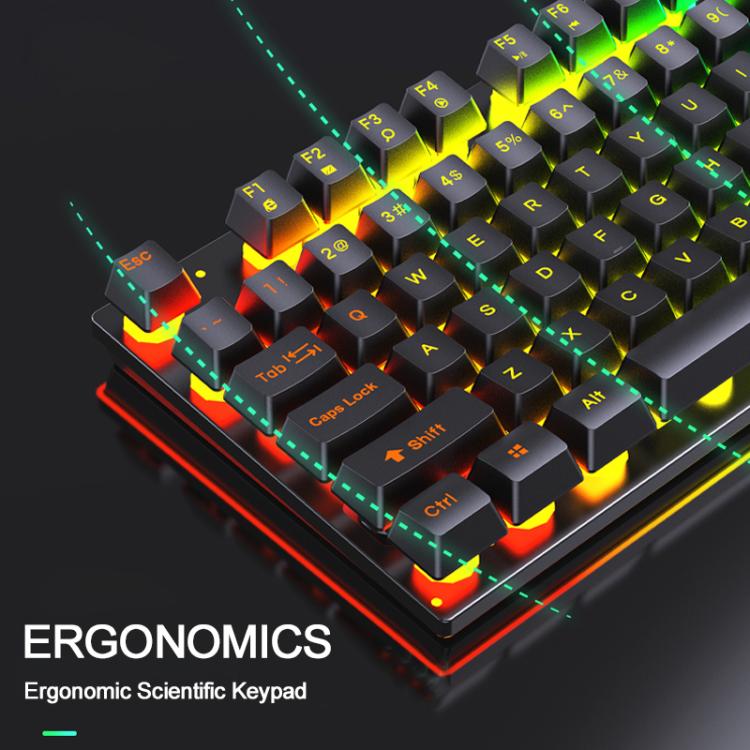 SHIPADOO K500 Floating Square Keycap Colorful Backlight USB Wired Keyboard