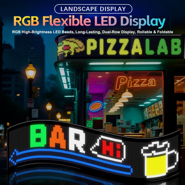 32x192 Pixels Dual Row Ultra-Thin LED Flexible Advertising Matrix Display Screen, Size: 145 x 28cm, 145 x 28cm