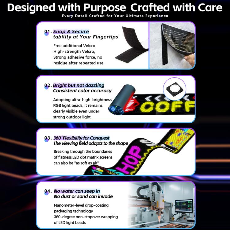 32x384 Pixels Dual Row Ultra-Thin LED Flexible Advertising Matrix Display Screen, Size: 287 x 29.4cm, 287 x 29.4cm