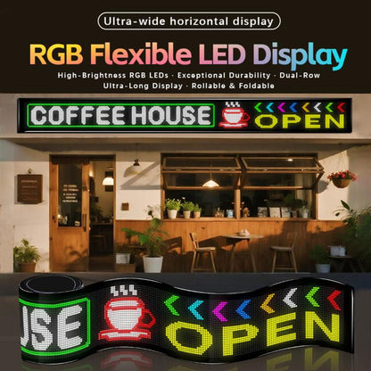 32x448 Pixels Dual Row Ultra-Thin LED Flexible Advertising Matrix Display Screen, Size: 334 x 29.4cm, 334 x 29.4cm