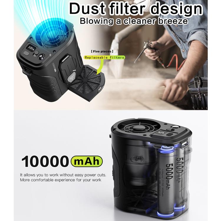 G10 Noise Reduction Motor Waist Mounted Fan with LED Light