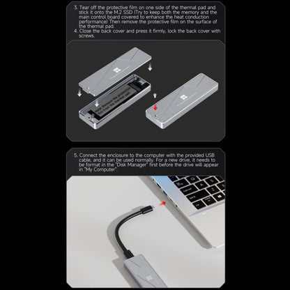 THERMALRIGHT HR-EB115 20Gbps M.2 NVMe SSD Enclosure with Type-C to Type-C Cable, EB115-20G C-C Cable