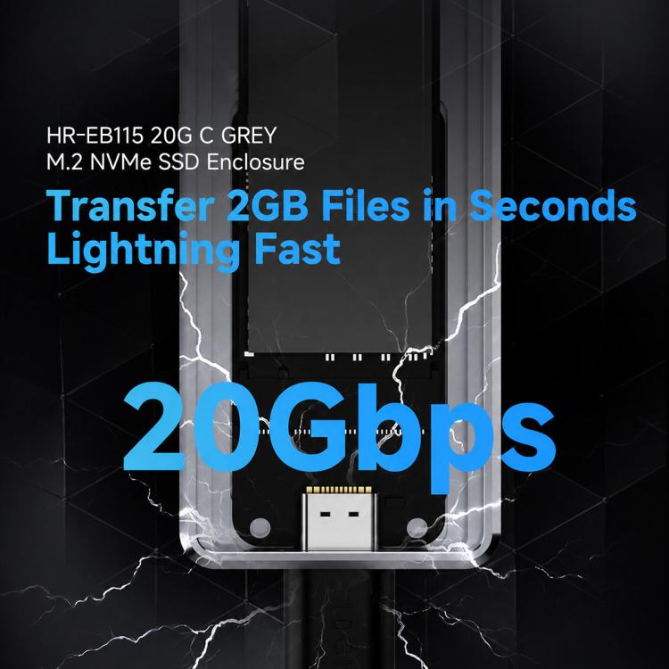 THERMALRIGHT HR-EB115 20Gbps M.2 NVMe SSD Enclosure with Type-C to Type-C Cable, EB115-20G C-C Cable