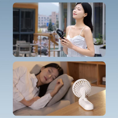 F11 Folding Handheld Fan with LED Display & Lanyard