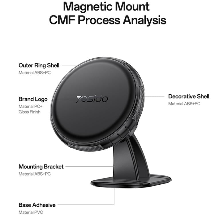 Yesido C235 Car 360 Degrees Rotation Dashboard Magnetic Phone Holder, C235