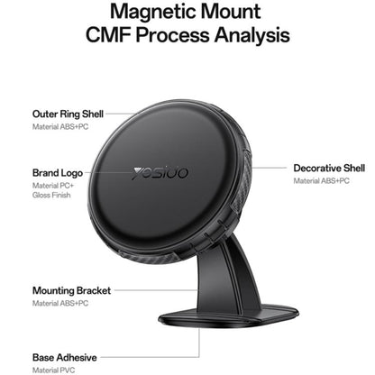 Yesido C235 Car 360 Degrees Rotation Dashboard Magnetic Phone Holder, C235