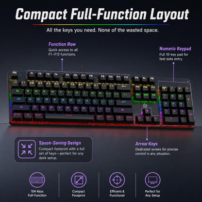 SHIPADOO HJK901-10 RGB Backlight Mechanical USB Wired Keyboard