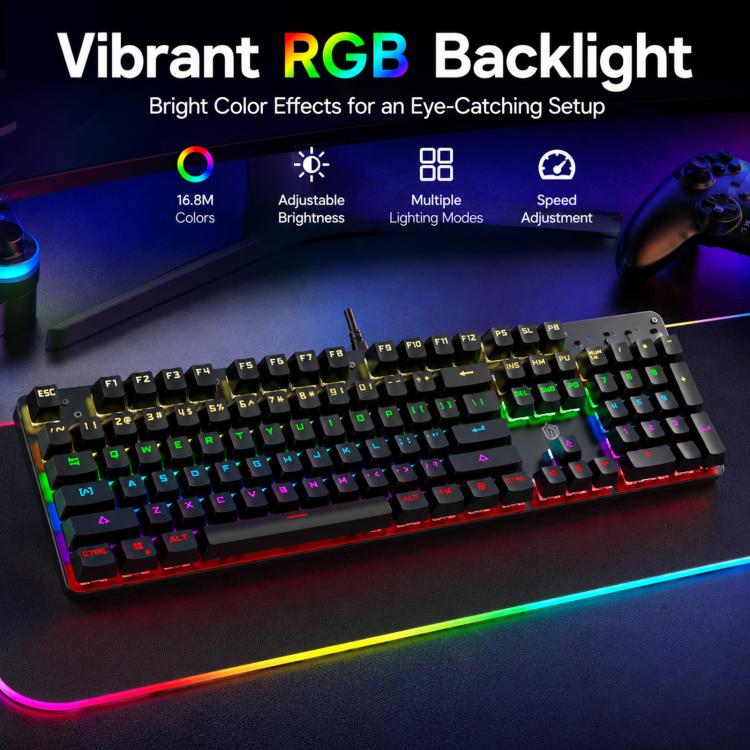 SHIPADOO HJK901-10 RGB Backlight Mechanical USB Wired Keyboard