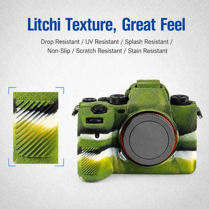 Litchi Texture Soft Silicone Camera Protective Case, For Sony ILCE-1 / A1 / Alpha 1