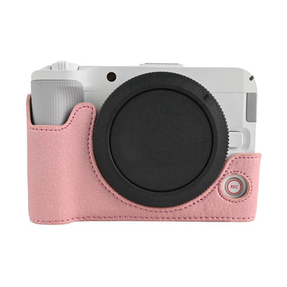 Litchi Texture Vegan Leather Camera Half Case Base, For Canon EOS R50 V