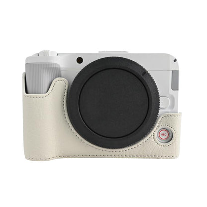 Litchi Texture Vegan Leather Camera Half Case Base, For Canon EOS R50 V