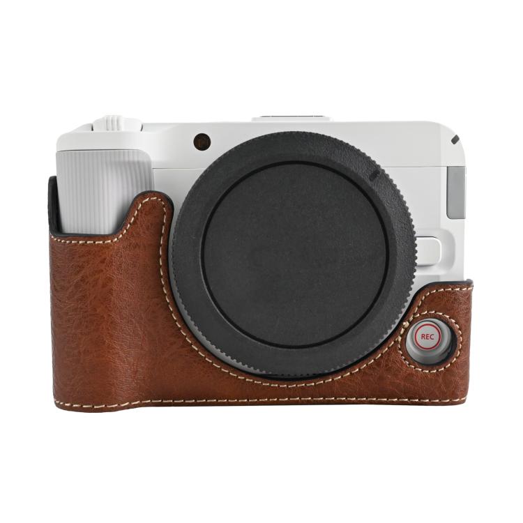 Litchi Texture Vegan Leather Camera Half Case Base, For Canon EOS R50 V