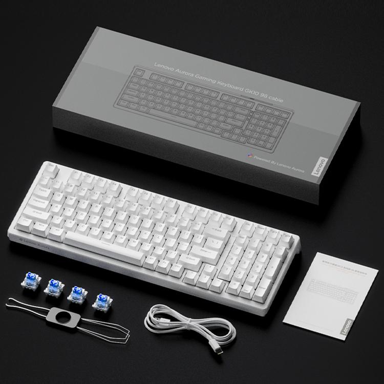 Lenovo GK10 RGB 98 Keys Wired Mechanical Keyboard, Tea Axis, Red Axis, Blue Axis