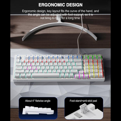 Lenovo GK10 RGB 98 Keys Wired Mechanical Keyboard, Tea Axis, Red Axis, Blue Axis