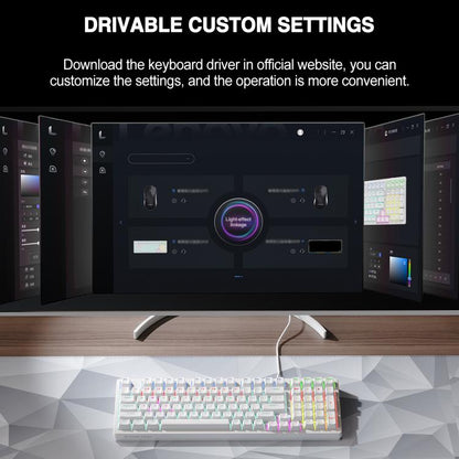 Lenovo GK10 RGB 98 Keys Wired Mechanical Keyboard, Tea Axis, Red Axis, Blue Axis