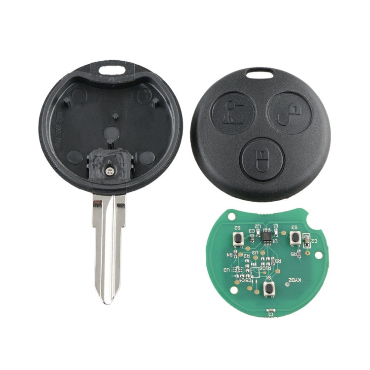 Straight Car Key Tip Embryo 433.92 Frequency for Mercedes-Benz Smart 3-button, For Mercedes-Benz Smart