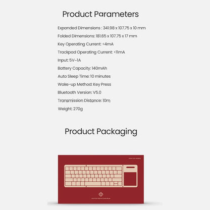 NILLKIN Fortune Pattern Magic Cube Pocket Wireless Folding Keyboard
